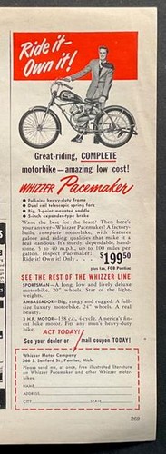 1951 whizzer pacemaker motor - whizzer,